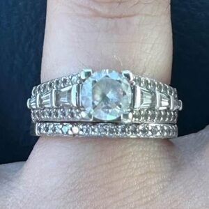 Elegant Silver & Australian Moisanite Ring Set